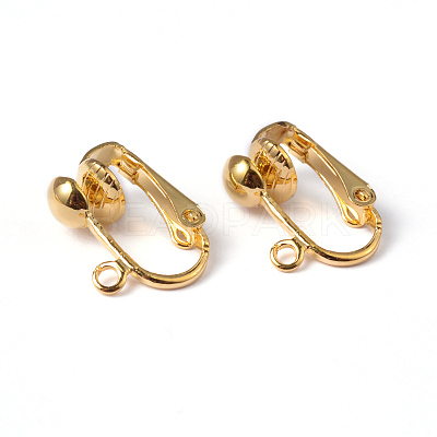 Iron Clip-on Earring Findings for Non-Pierced Ears X-EC141-NFG-1
