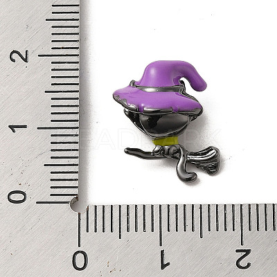 Halloween Brass Enamel European Beads X1-KK-A203-04A-B-1