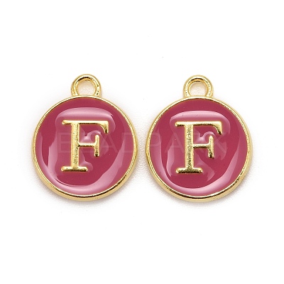 Golden Plated Alloy Enamel Charms ENAM-S118-08F-1