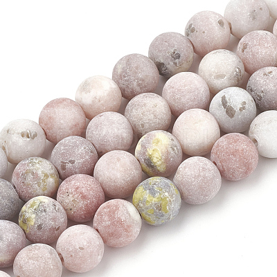 Natural Marble and Sesame Jasper/Kiwi Jasper Beads Strands G-T106-288-1