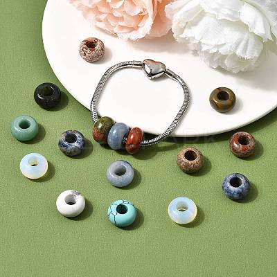 Natural & Synthetic Gemstone European Beads G-G740-14x8mm-M-1
