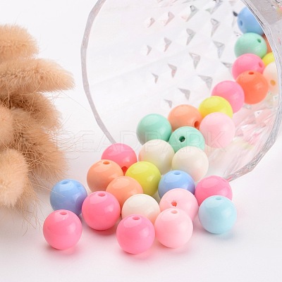 Solid Chunky Bubblegum Acrylic Ball Beads X-SACR-R835-14mm-M-1