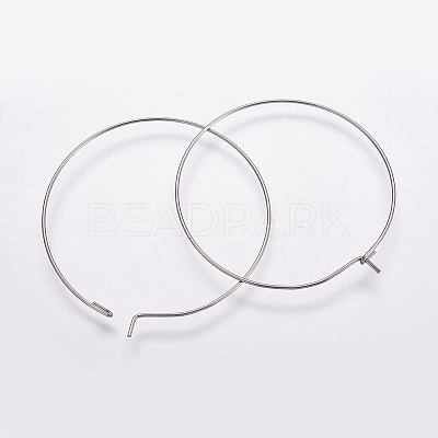 316 Surgical Stainless Steel Hoop Earrings Findings STAS-K146-039-50mm-0.8-1