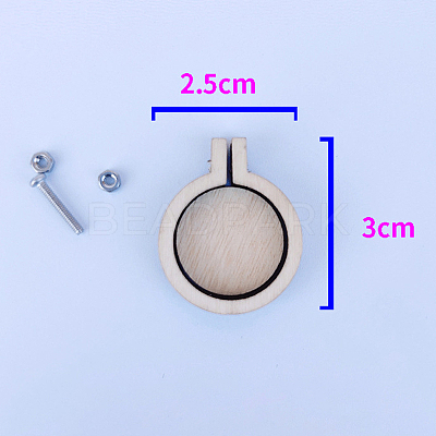 Mini Wooden Embroidery Hoops TOOL-PW0003-019A-04-1