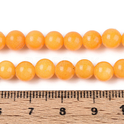 Dyed Natural Mashan Jade Round Beads Strands G-T139-6mm-67A-1