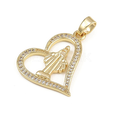 Brass Micro Pave Cubic Zirconia Pendants KK-D409-49G-03-1