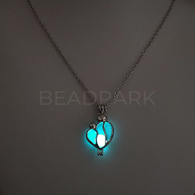 Alloy with Luminous Resin Bead Inside Pendant Necklaces for Women Men FS-WG4D5C2-14-1