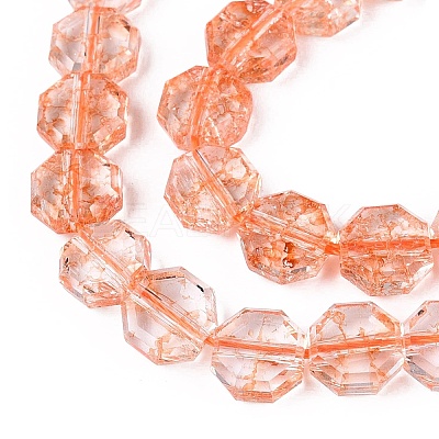 Transparent Crackle Glass Beads Strands GLAA-Q108-03A-03-1