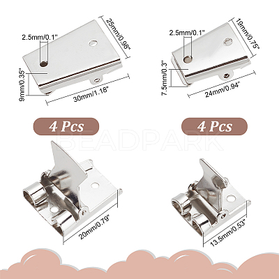 8Pcs 2 Styles Iron Bolo Tie Slider Clasp IFIN-PH0002-08-1
