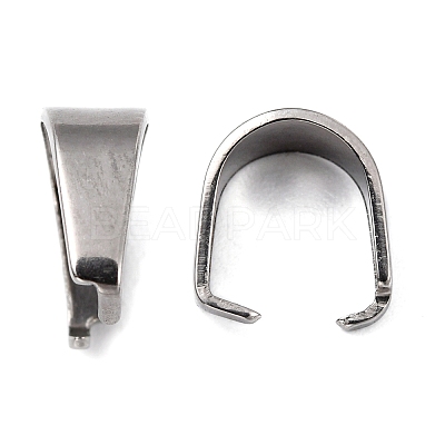 Tarnish Resistant 304 Stainless Steel Snap on Bails X-STAS-R048-9x7mm-1