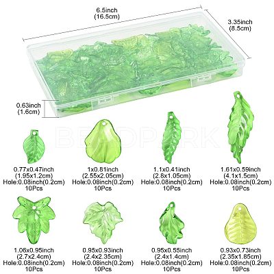 80Pcs 8 Styles Transparent Acrylic Pendants OACR-FS0002-34-1