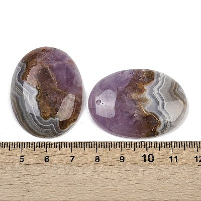 Natural Amethyst Lace Agate Pendants G-A244-12A-02-1