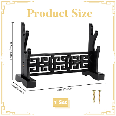 2-Tier MDF Wall Mounted Sword Katana Holder Stands ODIS-WH0030-269A-1