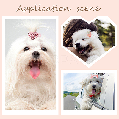 2 Sets Cute Polyester & Cotton Hair Clips Set OHAR-OC0001-04-1