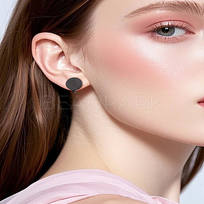 2Pcs 304 Stainless Steel Vortex Cuff Earrings EJEW-LP0009-20EB-1