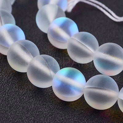 Synthetic Moonstone Beads Strands G-F430-01-8mm-1