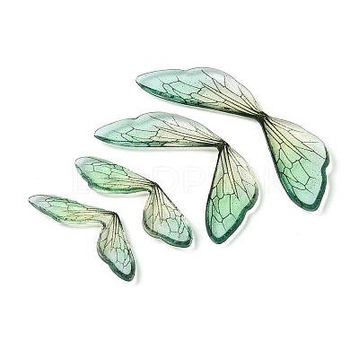 3Pcs Transparent Epoxy Resin Butterfly Wings Cabochons RESI-N045-10-1
