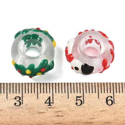 Christmas Glass European Beads LAMP-F132-01-1