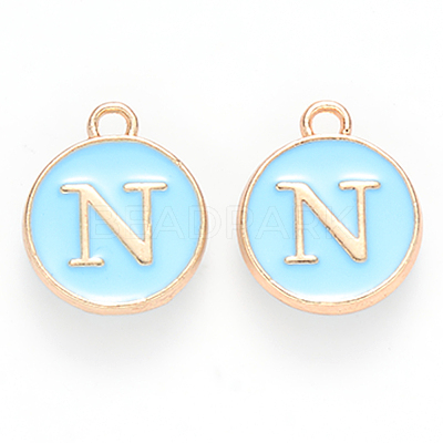 Golden Plated Alloy Enamel Charms ENAM-S118-04N-1
