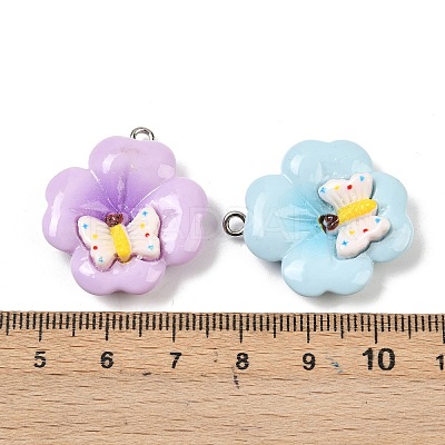 Opaque Resin Pendants RESI-D016-02C-1
