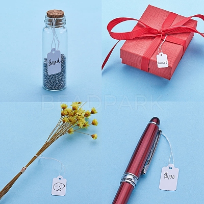 White Rectangle Jewelry Price Tags X-TOOL-C003-02-1
