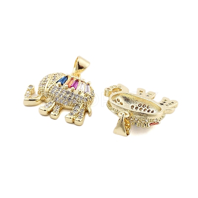 Brass Pave Cubic Zirconia Pendants KK-U009-02A-G-1