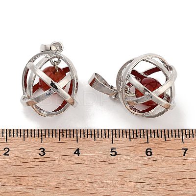 Natural Carnelian Round Ball Pendants G-Q163-05P-03-1