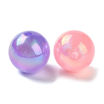 UV Plating Acrylic Beads with Giltter Powder X-PACR-E003-06-1