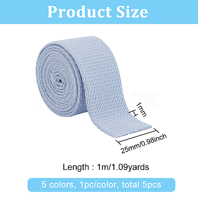 5Pcs 5 Colors Polyester Ribbons OCOR-BC0005-62-1
