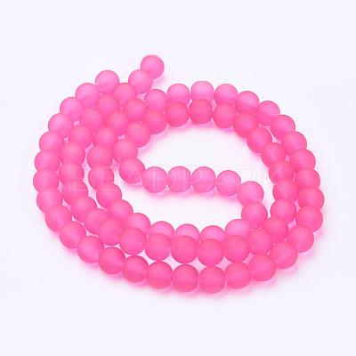 Baking Paint Transparent Glass Bead Strands GLAA-S031-10mm-35-1
