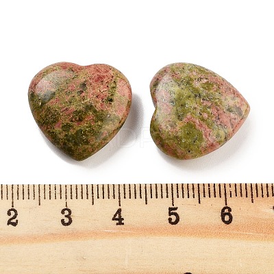 Heart Natural Unakite Palm Stones G-C134-06A-12-1
