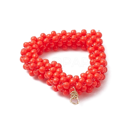 Seed Beads Beaded Charms PALLOY-MZ00357-1