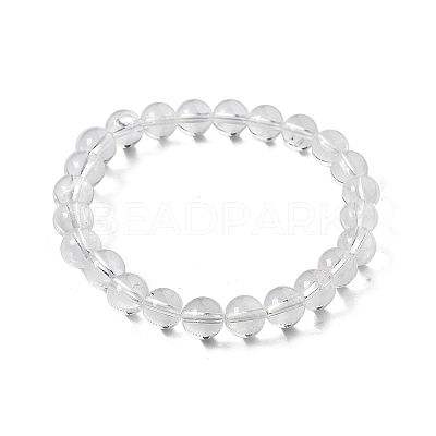 Natural Quartz Crystal Beaded Stretch Bracelets BJEW-Q692-46-8mm-1