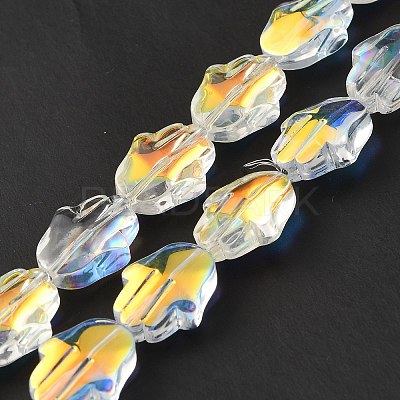 Transparent Electroplate Glass Beads Strands EGLA-F159-AB01-1
