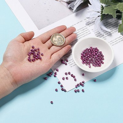 375G 15 Colors Baking Paint K9 Glass Seed Beads SEED-JP0004-03-4mm-1