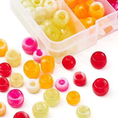8 Style Acrylic European Beads MACR-YW0001-59B-1