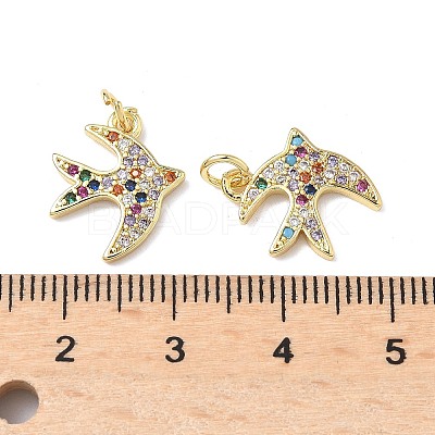 Brass Micro Pave Cubic Zirconia Pendants KK-Q068-63G-1