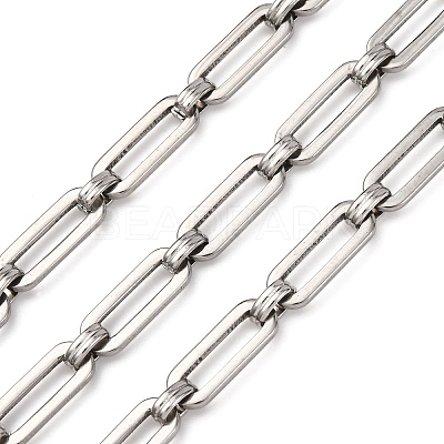 304 Stainless Steel Rectangle Link Chains CHS-S012-26P-B-1