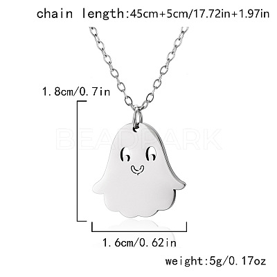 Halloween 304 Stainless Steel Laser Cut Pendant Necklaces FS-WG247A7-08-1