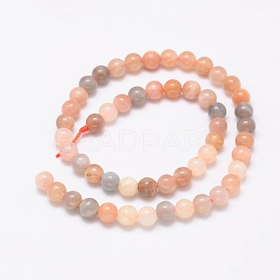 Round Natural Multi-Moonstone Beads Strands G-D767-6mm-1
