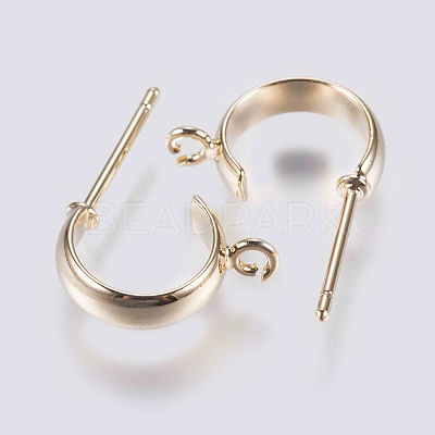 Brass Stud Earring Findings X-KK-J268-06G-1