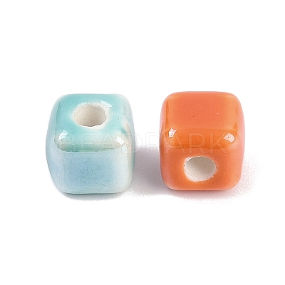 Handmade Porcelain Electroplated Beads PORC-R003-05-1