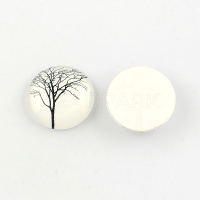 Glass Cabochons X-GGLA-Q041-25mm-DM-1