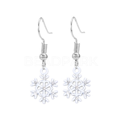 Snowflake Alloy Enamel Dangle Earrings FS-WGD9918-17-1