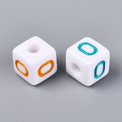 Opaque Acrylic European Large Hole Beads SACR-N020-01A-01-1