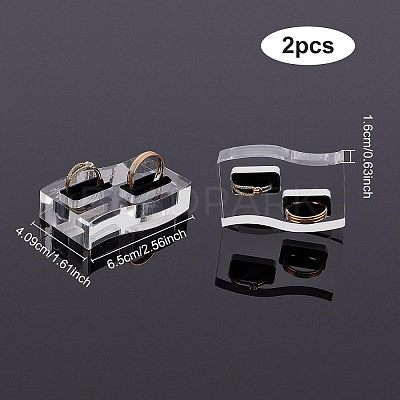 Acrylic with Flannelette Ring Displays RDIS-WH0006-04-1
