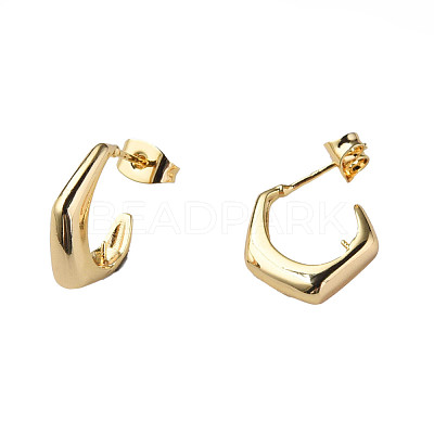 Brass Stud Earring Findings KK-N233-366-1
