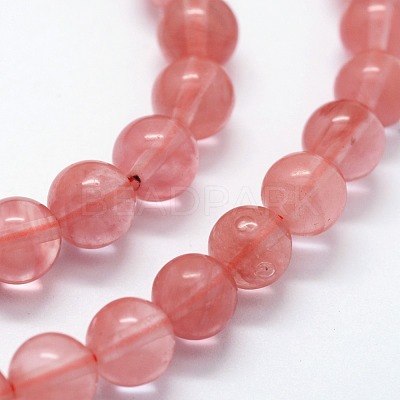 Cherry Quartz Glass Beads Strands X-G-I199-28-6mm-1