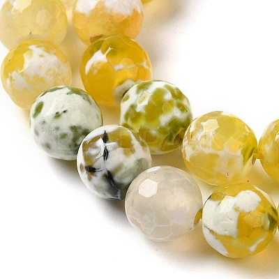 Dyed & Heated Natural Fire Crackle Agate Beads Strands G-P539-B01-16-1