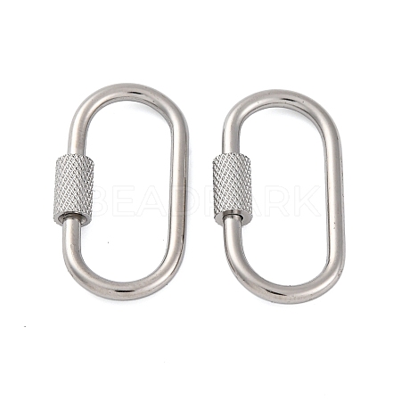 Non-Tarnish 304 Stainless Steel Screw Carabiner Lock Charms STAS-K192-01P-A-1